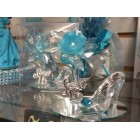 Sweet 16 Turquoise Acrylic Flower with High Heel Shoe Favor Gift Decoration